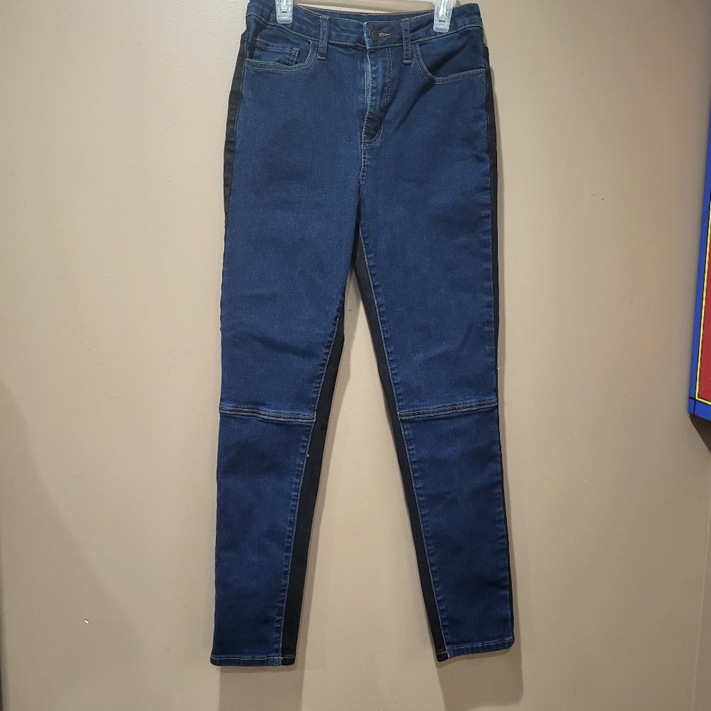 Shein Blue and Black Stretch Skinny Jeans
